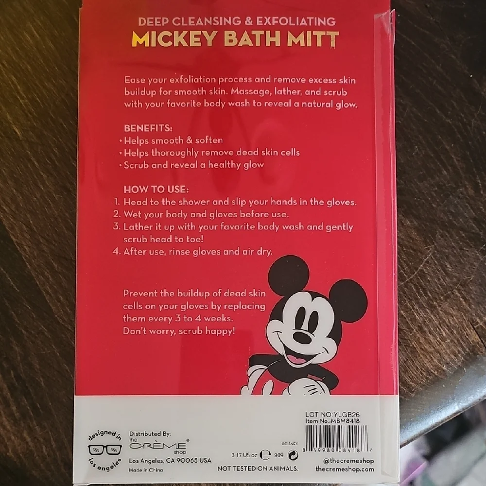 The Crème Shop Mickey Mouse Bath Mitt - White and Black